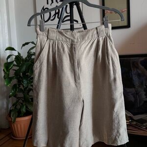 Stylish Beige Pleated Shorts